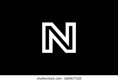 N Logo Design and template with background. Initial Based Monogram and Letters in Flat Style