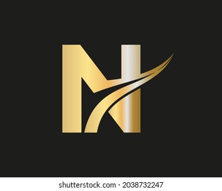 N Logo Design Template. Initial N Letter Logo With Creative Modern Business Typography