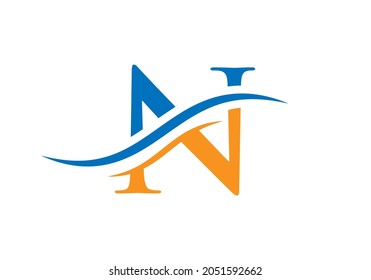 N Plantilla de vectores de diseño de logotipos. Carta Inicial N Logotipo Para Identidad De Empresa