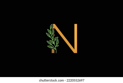 N logo floral vector for identity company. initial letter nature template vector illustration for your brand.