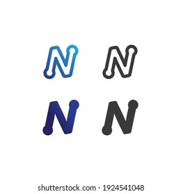 N logo font company logo business and letter initial N design vector and letter for logo