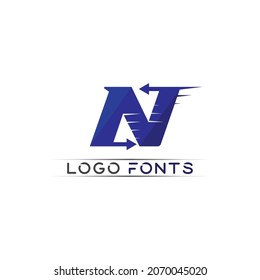 N logo font company logo business and letter initial N design vector and letter for logo