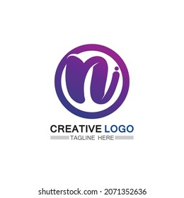 N logo font company logo business and letter initial N design vector and letter for logo