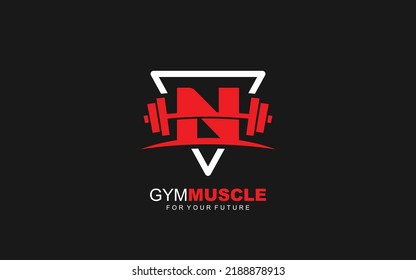 N logo gym vector for identity company. initial letter fitness template vector illustration for your brand.