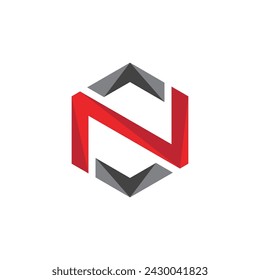 N Logo Hexagon illustration Icon Vector Template