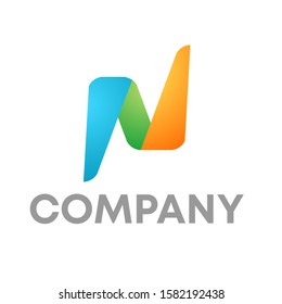 n logo icon design template sign