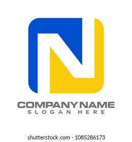 N logo initial letter design template vector
