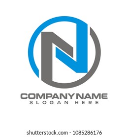 N logo initial letter design template vector