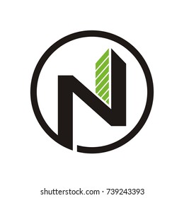 N logo initial letter design template vector