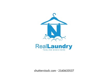 N logo LAUNDRY for branding company. letter template vector illustration for your brand.