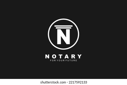 N logo law for branding company. justice template vector illustration for your brand.