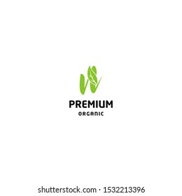 N logo with leaf element vector design 