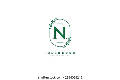 N logo leaf for identity. nature template vector illustration for your brand.