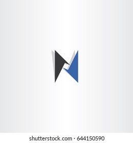 n logo letter blue black icon sign design