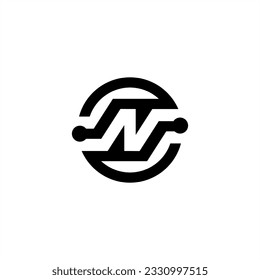 N logo letter in circle combinations element connecting