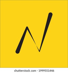 N LOGO, N ICONO DE MONOGRAMA MODERNO DE ILUSTRACIÓN DE VECTORES DE DISEÑO DE CARTA.
