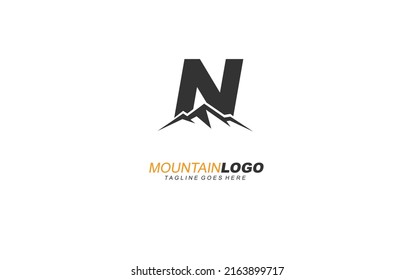 N logo mountain for identity. letter template vector illustration for your brand.