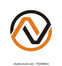 N logo, NV logo design template vector illustration