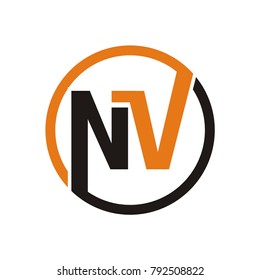 N logo, NV logo design template vector illustration