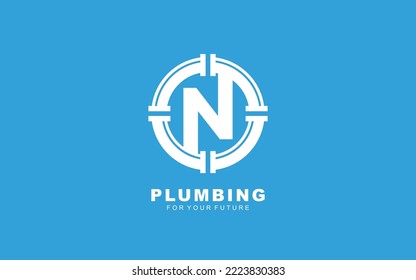 N logo plumbing for identity. letter template vector illustration for your brand.