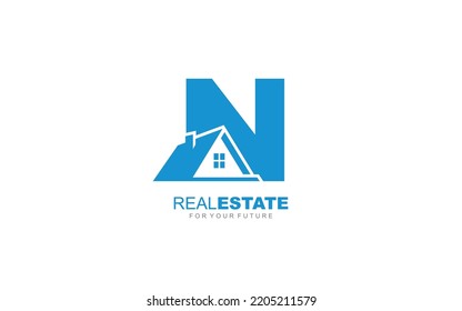 N logo real estate for branding company. construction template vector illustration for your brand.