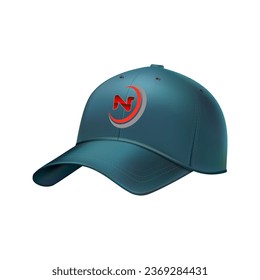 N logo Realistic baseball cap Green and red and S color  vector templates Cap design 