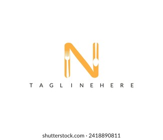 N with Logo For Restaurent.Food Logo