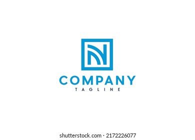 N Logo square initial letter monogram