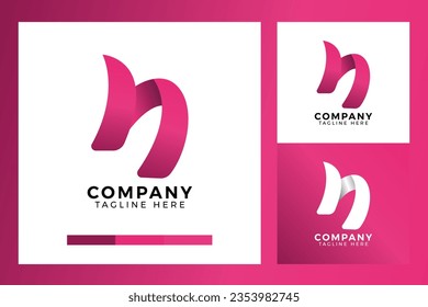 N logo template with color gradient