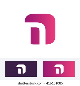N Logo. Vector Graphic Branding Letter Element. White Background