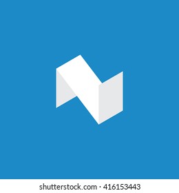 N Logo. Vector Graphic Branding Letter Element. White Background