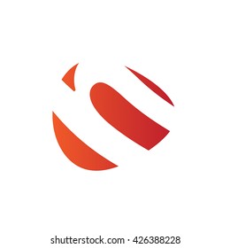 N Logo.. Vector Graphic Business Branding Letter Element Illustration. Orange Negative Space Design. White Background