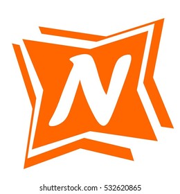 N Logo Vector Graphic Business Branding Letter Element Illustration with orange Background