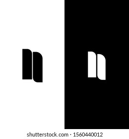 N logo vector illustration. White and black background