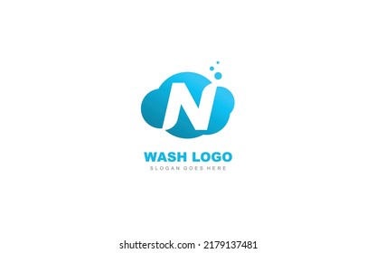 N logo washing for branding company. letter template vector illustration for your brand.
