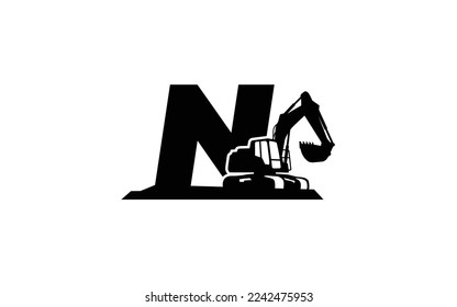 N Logo with wave letter concept for template 