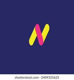 Logo de N en amarillo y rosa
