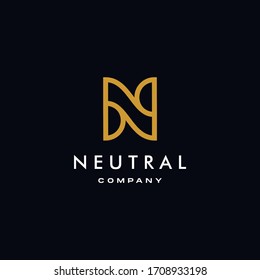 N logotype icon elegance logo element symbol in trendy line outline linear minimal elegant and luxury style