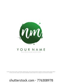 N & M initial splash logo template vector