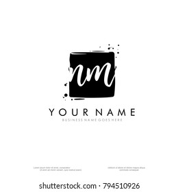 N M initial square logo template vector