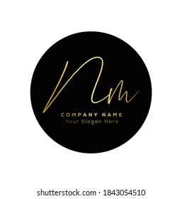  N M NM Initial letter handwriting and signature logo. Beauty vector initial logo .Fashion, boutique, floral and botanical