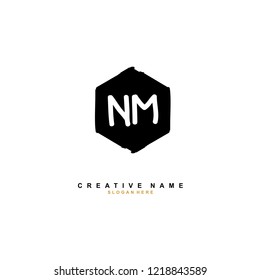 N M NM Initial logo template vector