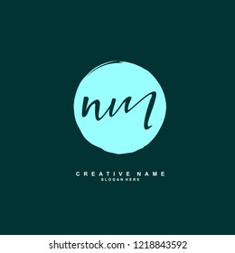 N M NM Initial logo template vector