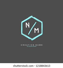 N M NM Initial logo template vector