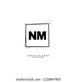 N M NM Initial logo template vector