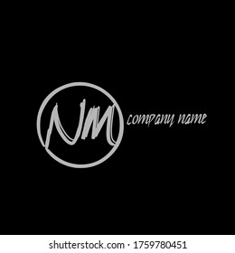 N m Nm initial logo handwriting template vector