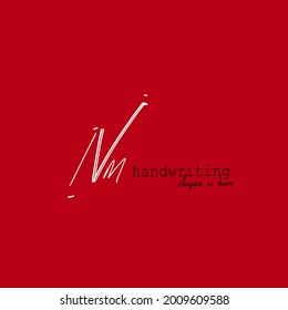N m Nm initial logo handwriting template vector