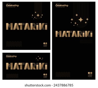 N Matariki Maori New Year Gold text