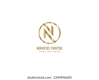 N modern business letter logo