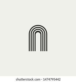 N monogram. Abstract letter n logo design. Line creative symbol. Logo branding. Universal vector icon - Vector